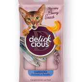ПОДАРЪК Кремообразно лакомства за котки DELICKCIOUS creamy treats - sardine flavoured with pumpkin със сардини и тиква